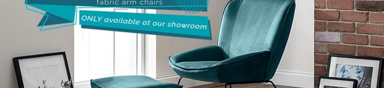 ex-Display fabric armchairs up to 70% OFF