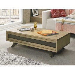 Cadell Aged Oak Coffee Table w/ Dr.