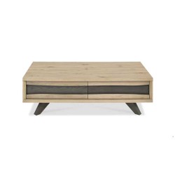 Cadell Aged Oak Coffee Table w/ Dr.