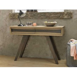 Cadell Aged Oak Console Table w/ Drawers