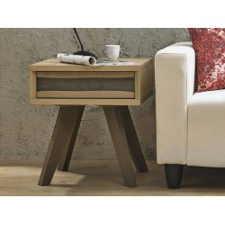 Cadell Aged Oak Lamp Table w/ Drawer