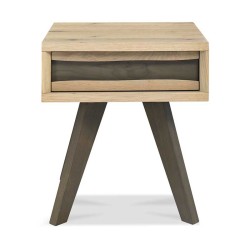 Cadell Aged Oak Lamp Table w/ Drawer