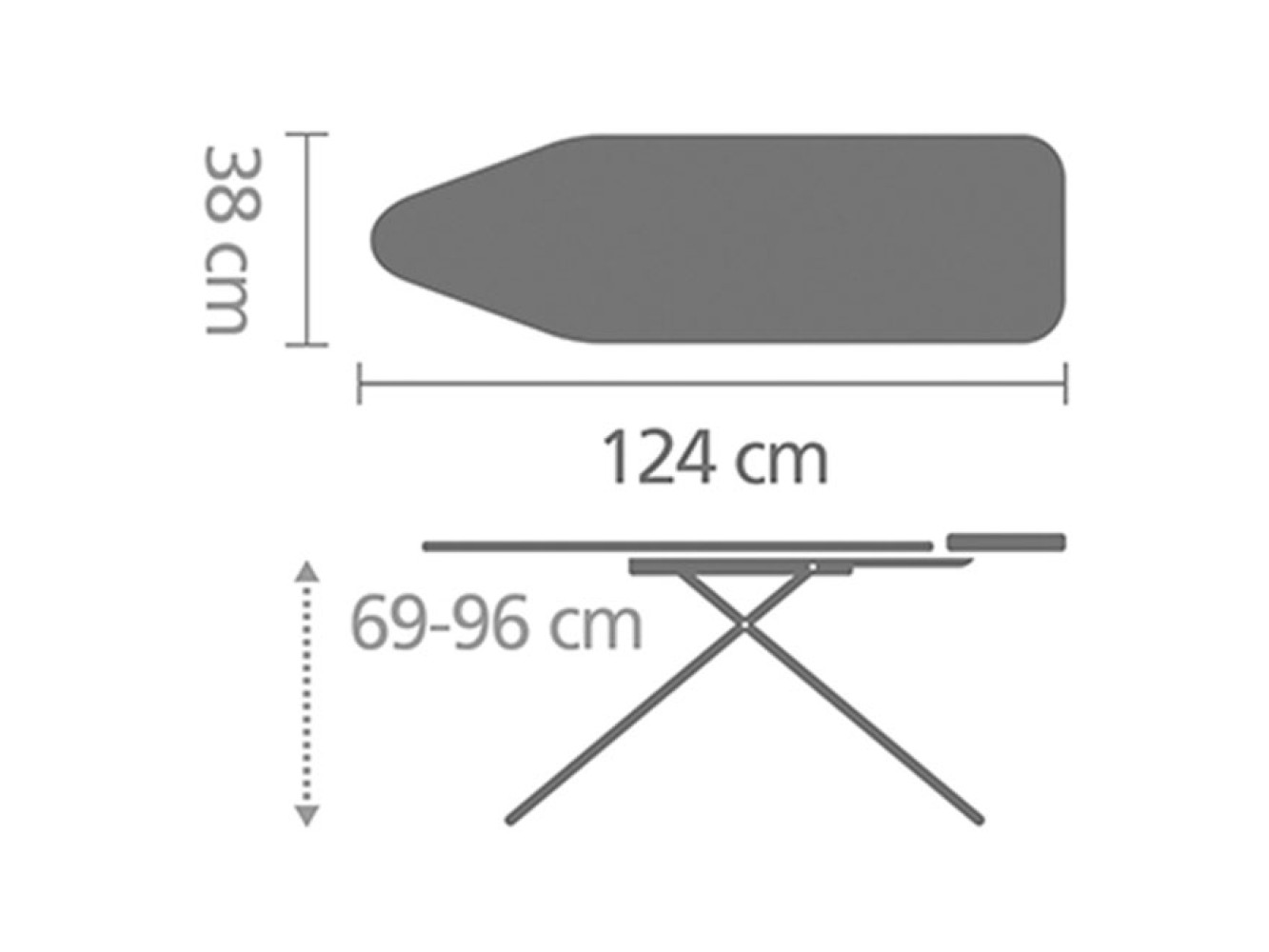 Brabantia Tabla de Planchar B (124 x 38 cm)