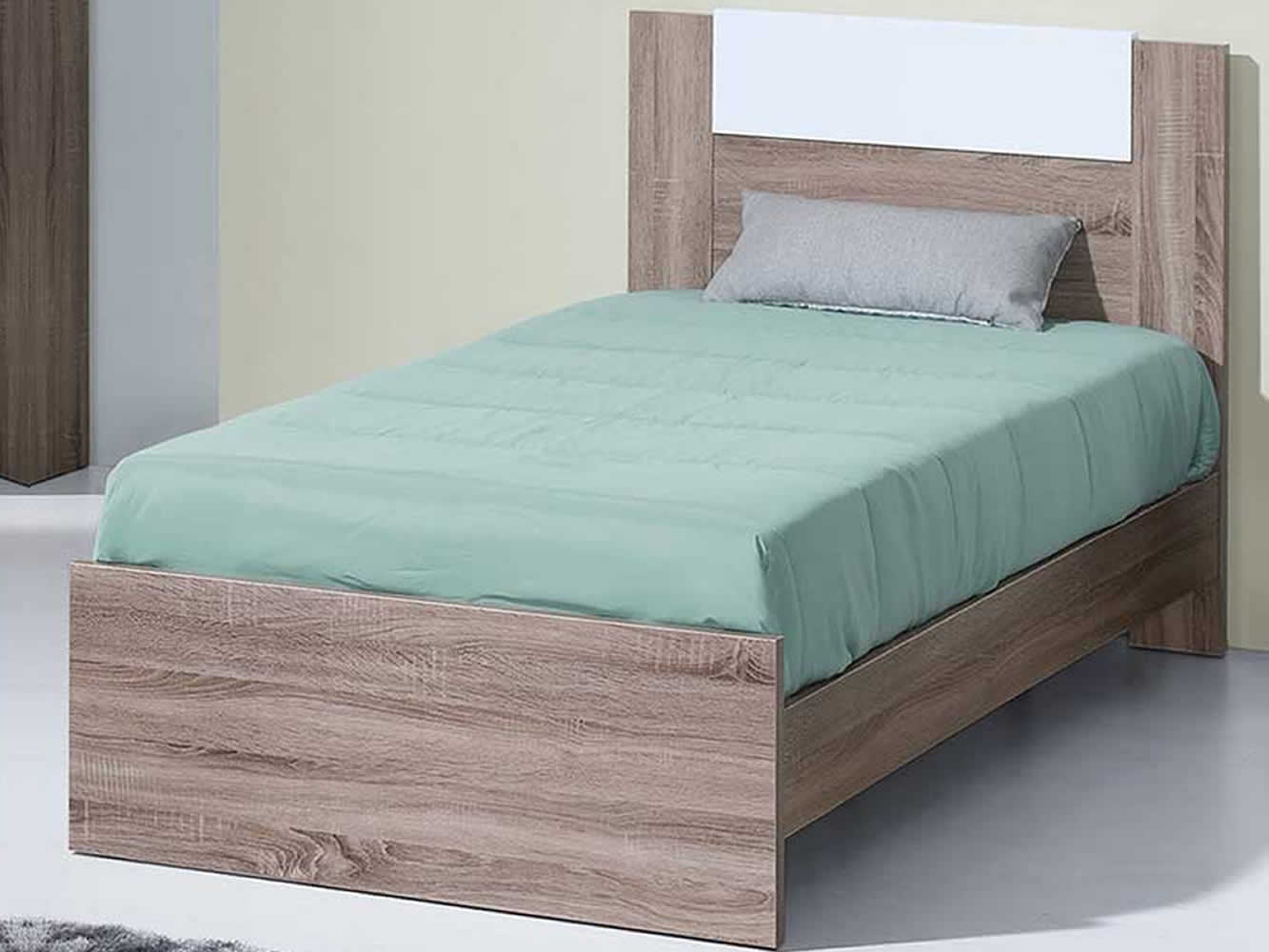 Como Grey Oak/White Single Bedstead