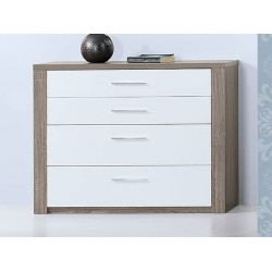 Como Grey Oak/White 4 dr. Chest 