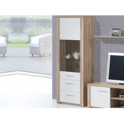 Como Natura Oak/White Glass Cabinet