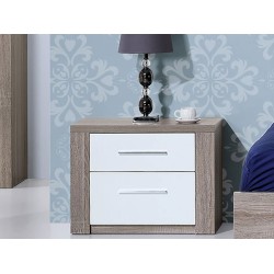 Como Grey Oak/White Bedside Table 