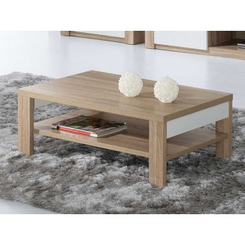 Table Basse Como Chêne Naturel/Blanc