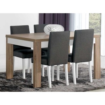 Table à Manger Como Chêne Gris/Blanc 