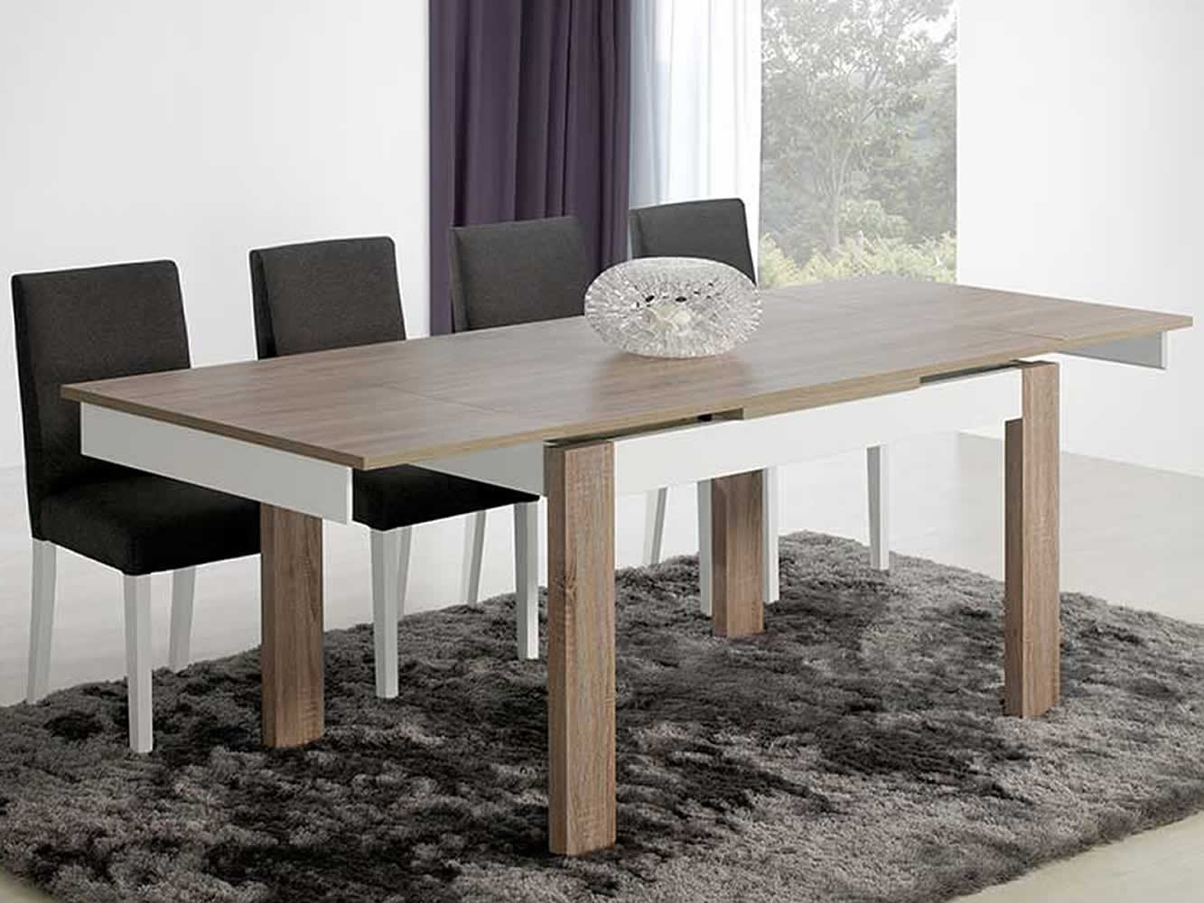 Como Grey Oak/White Dining Table