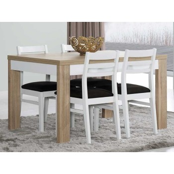 Table à Manger Como Chêne Naturel/Blanc 