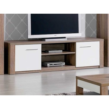 Meuble TV Como Chêne Gris/Blanc