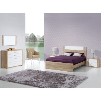 Cómoda Como Carvalho Natura/Branco 4 gav. Cómoda Como Carvalho Natura/Branco 4 gav.