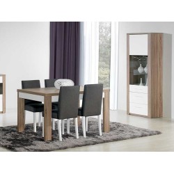 Como Grey Oak/White Glass Cabinet