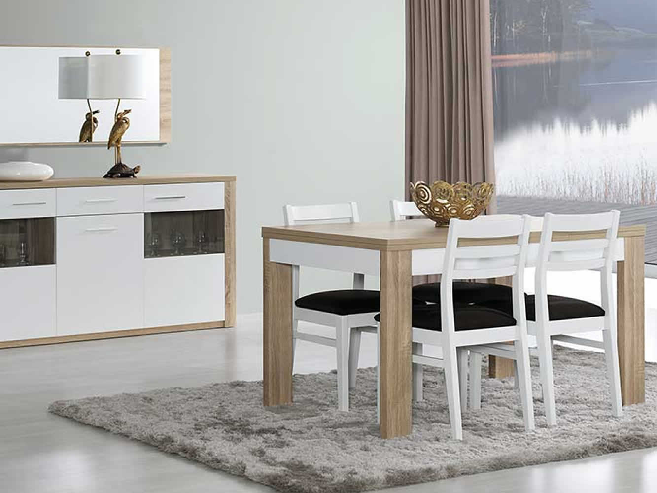 Como Natura Oak/White Dining Table