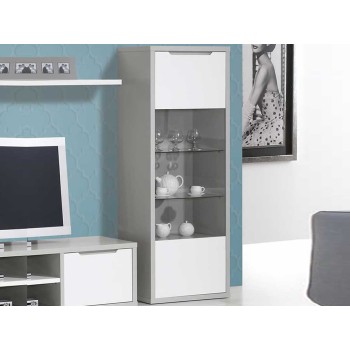 Cristaleira Venice Cinza/Branco