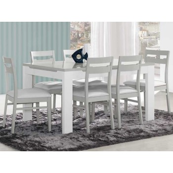 Table à Manger Venice Gris/Blanc