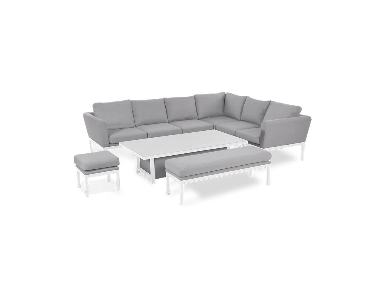 Conjunto de Jantar de Canto com Mesa Elevatória Argenta