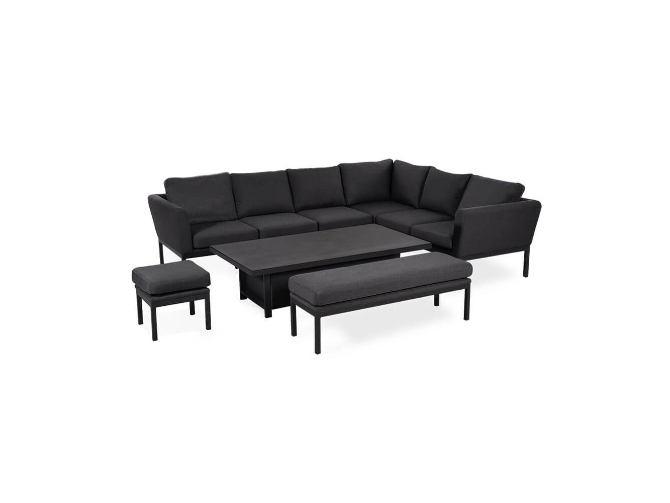 Conjunto de Jantar de Canto com Mesa Elevatória Argenta