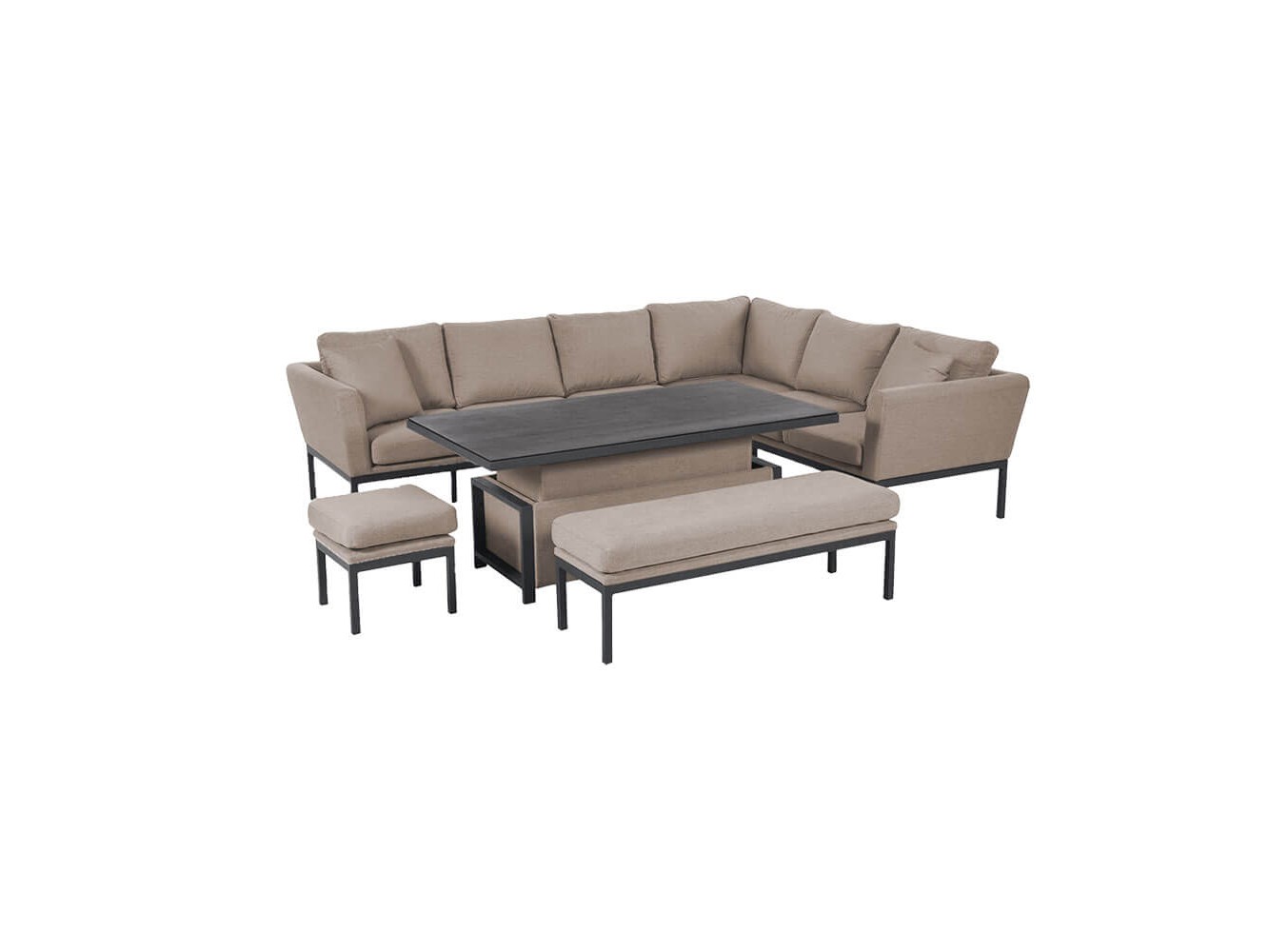 Conjunto de Jantar de Canto com Mesa Elevatória Argenta