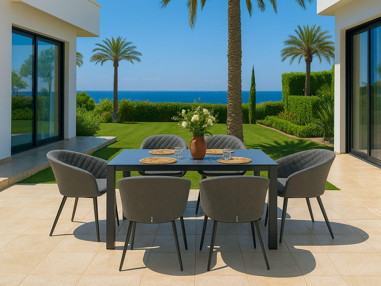 Conjunto de Jantar Rectangular Napoli com 6 Lugares