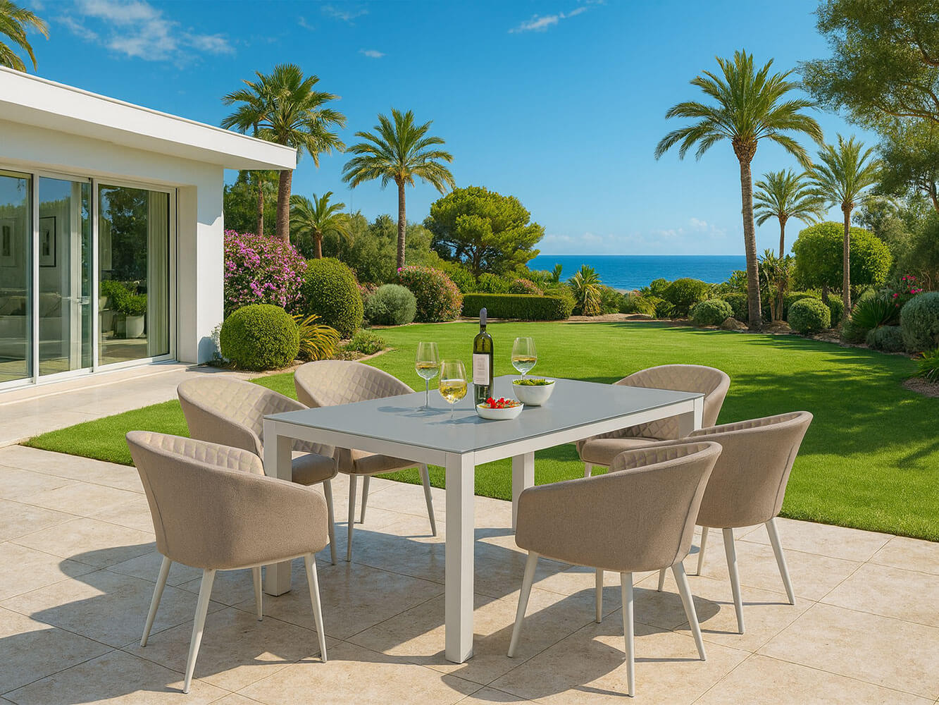 Conjunto de Jantar Rectangular Napoli com 6 Lugares