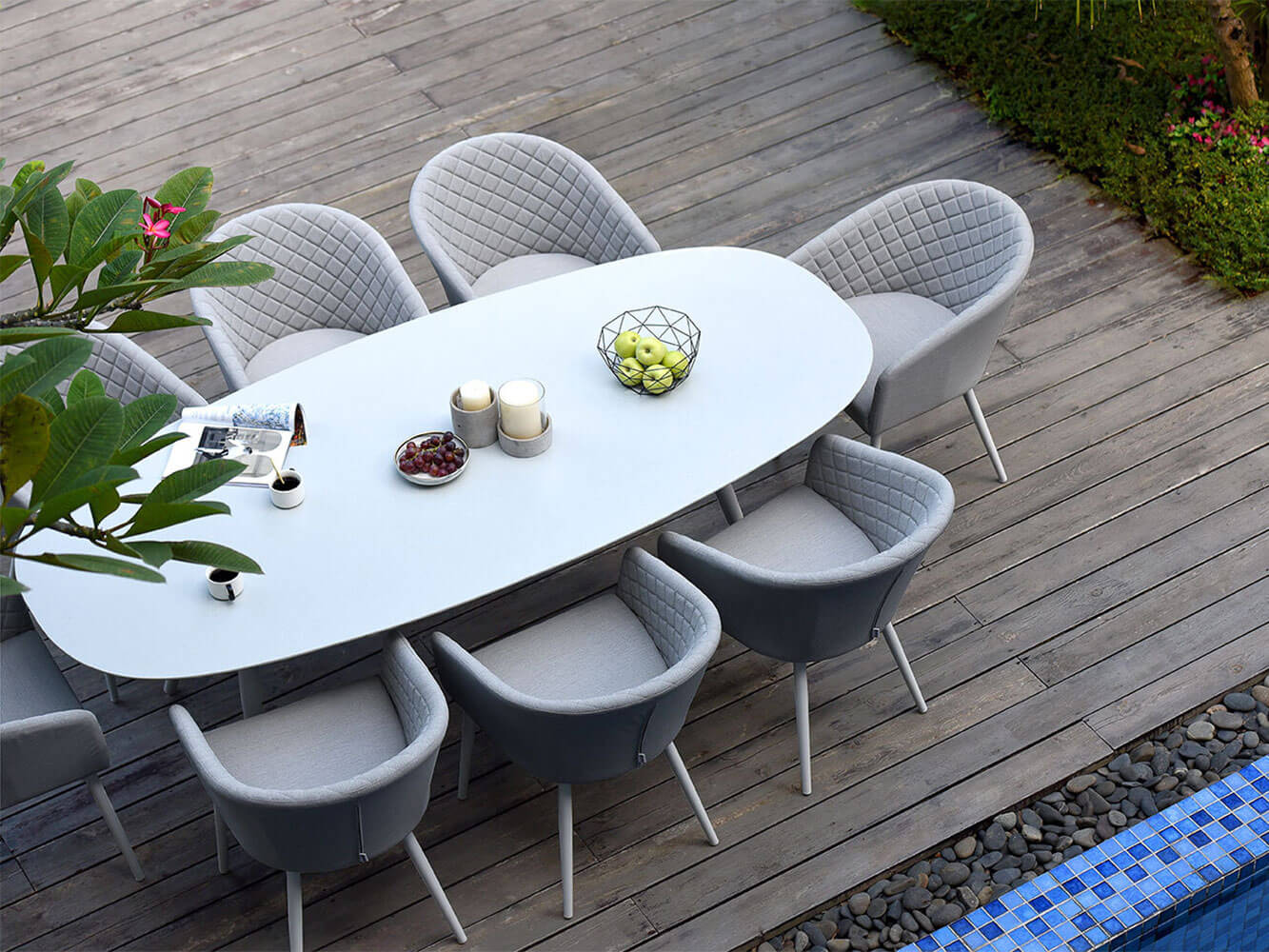 Salon de Jardin Ovale Napoli 8 Places