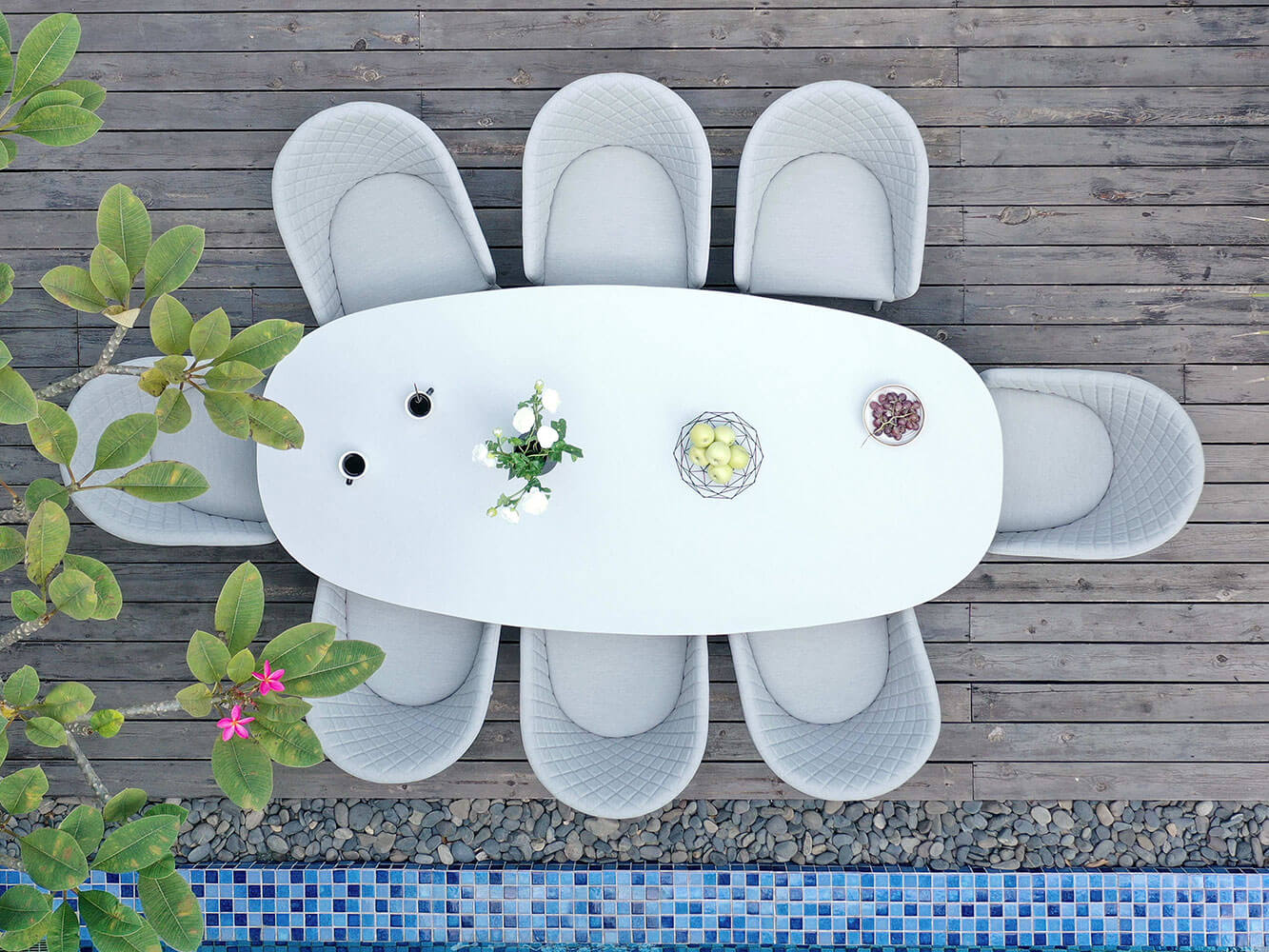 Salon de Jardin Ovale Napoli 8 Places