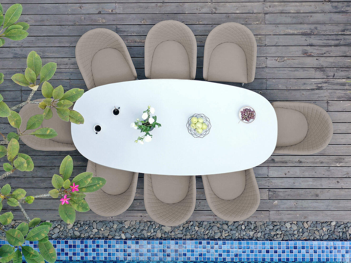 Salon de Jardin Ovale Napoli 8 Places