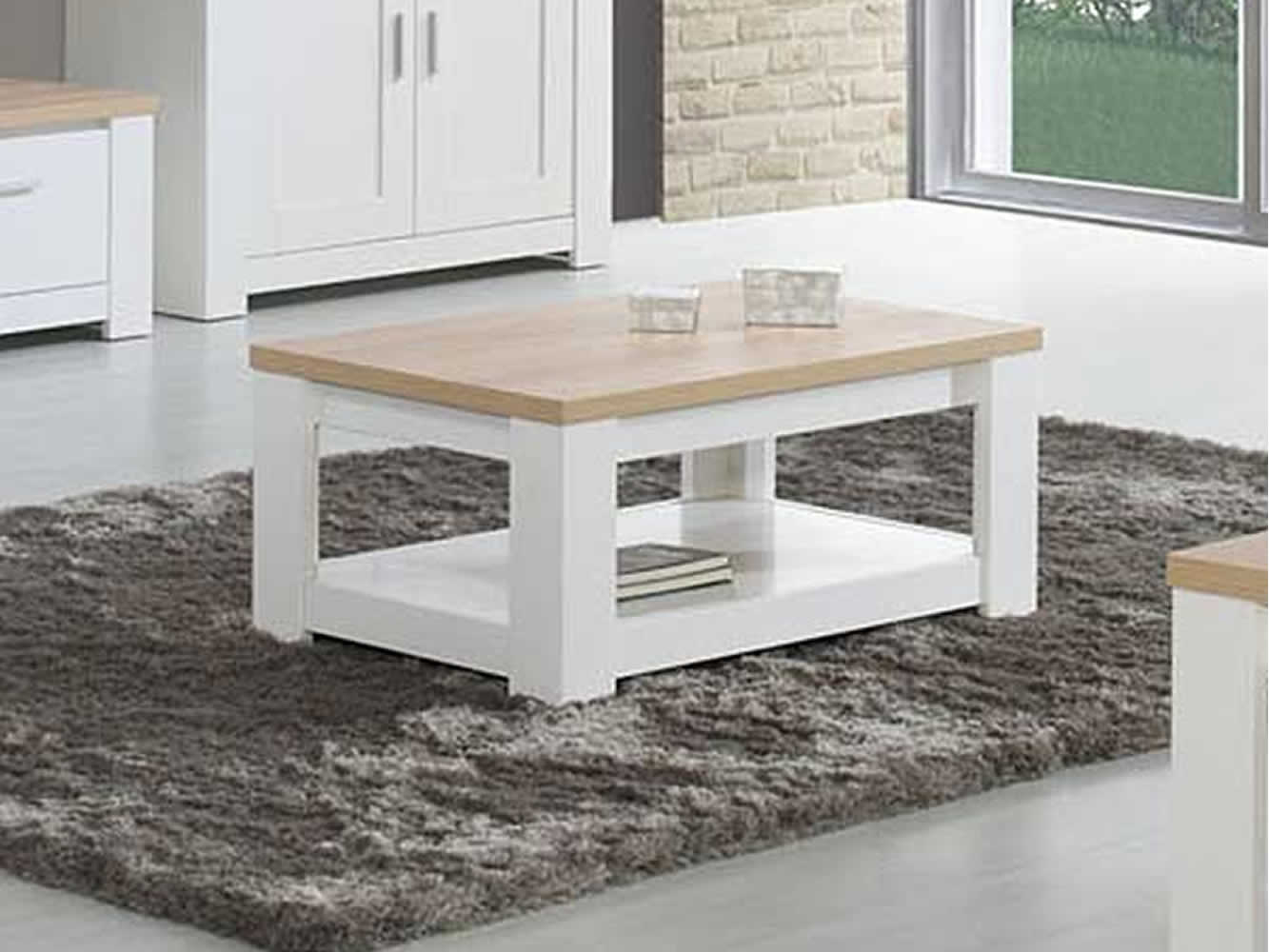 Table Basse Florence Chêne/Blanc