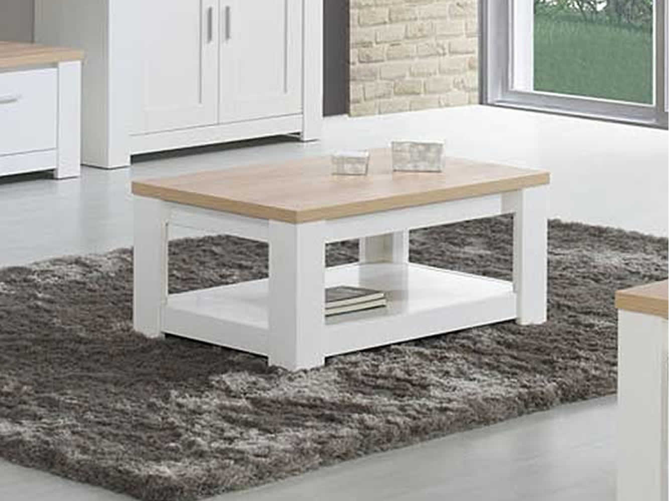 Florence Oak/White Coffee Table 