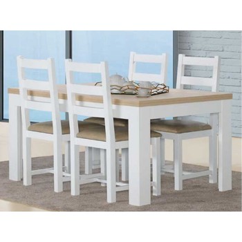 Mesa de Jantar Florence Carvalho/Branco