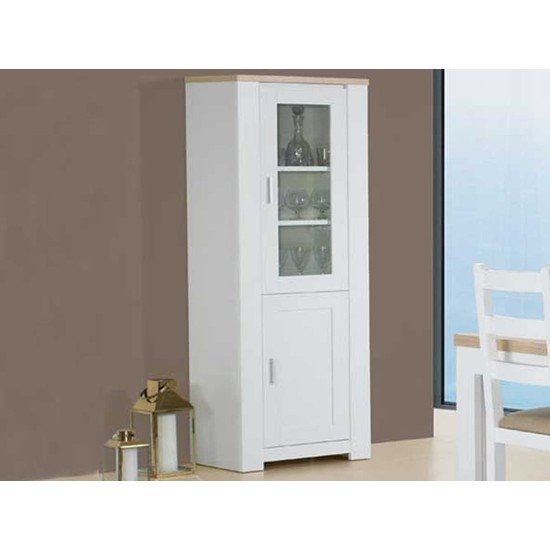 Florence Oak/White 2 Door Display Cabinet