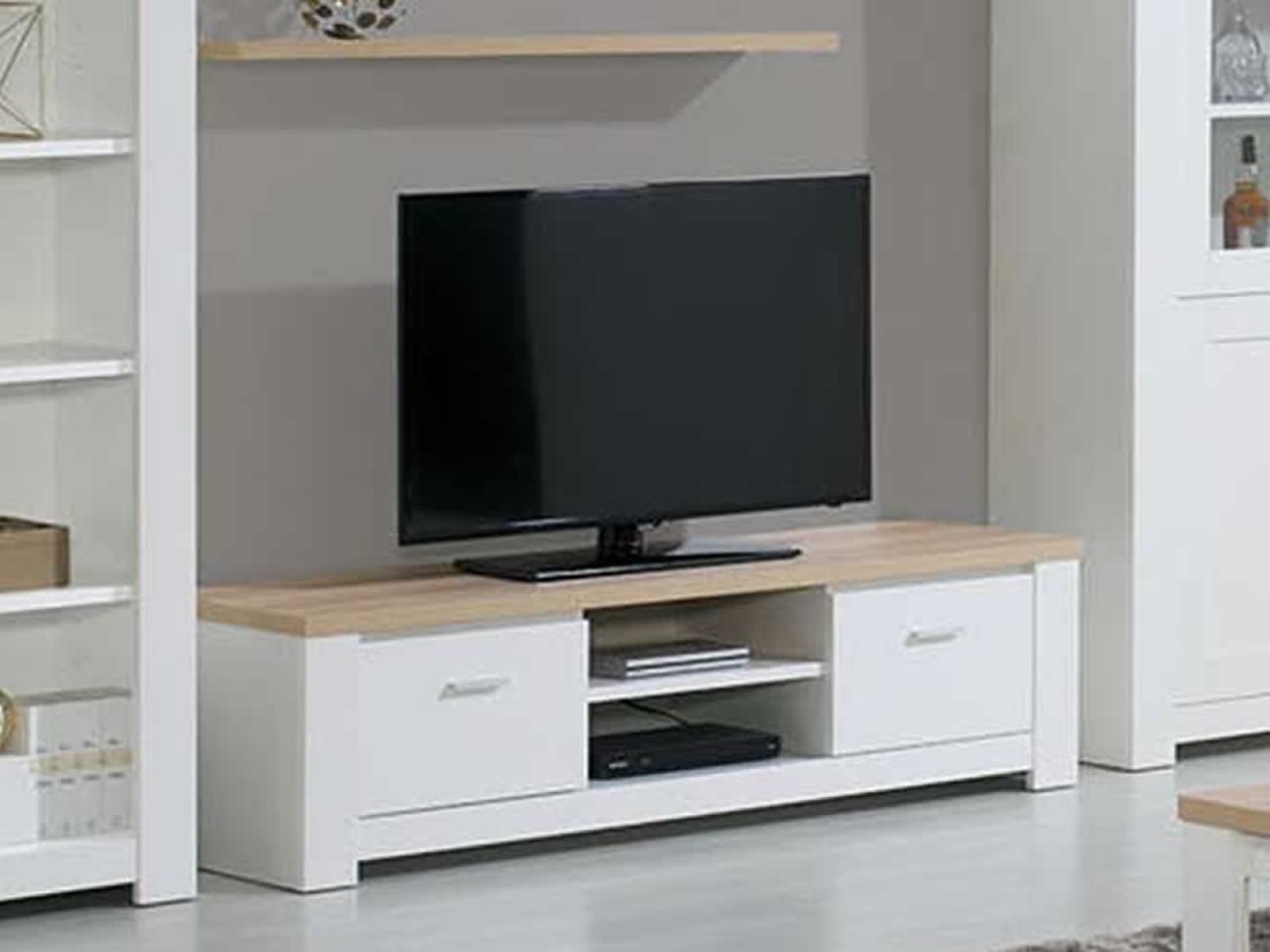 Mueble TV Florence Roble/Blanco