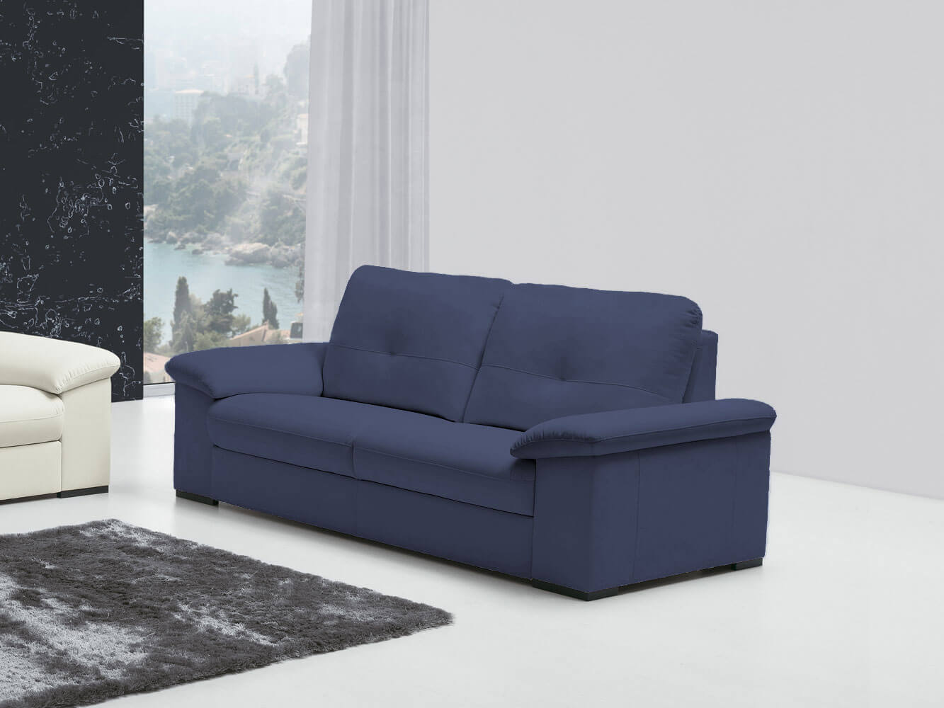 Alice 2 Seater Blue Sofa