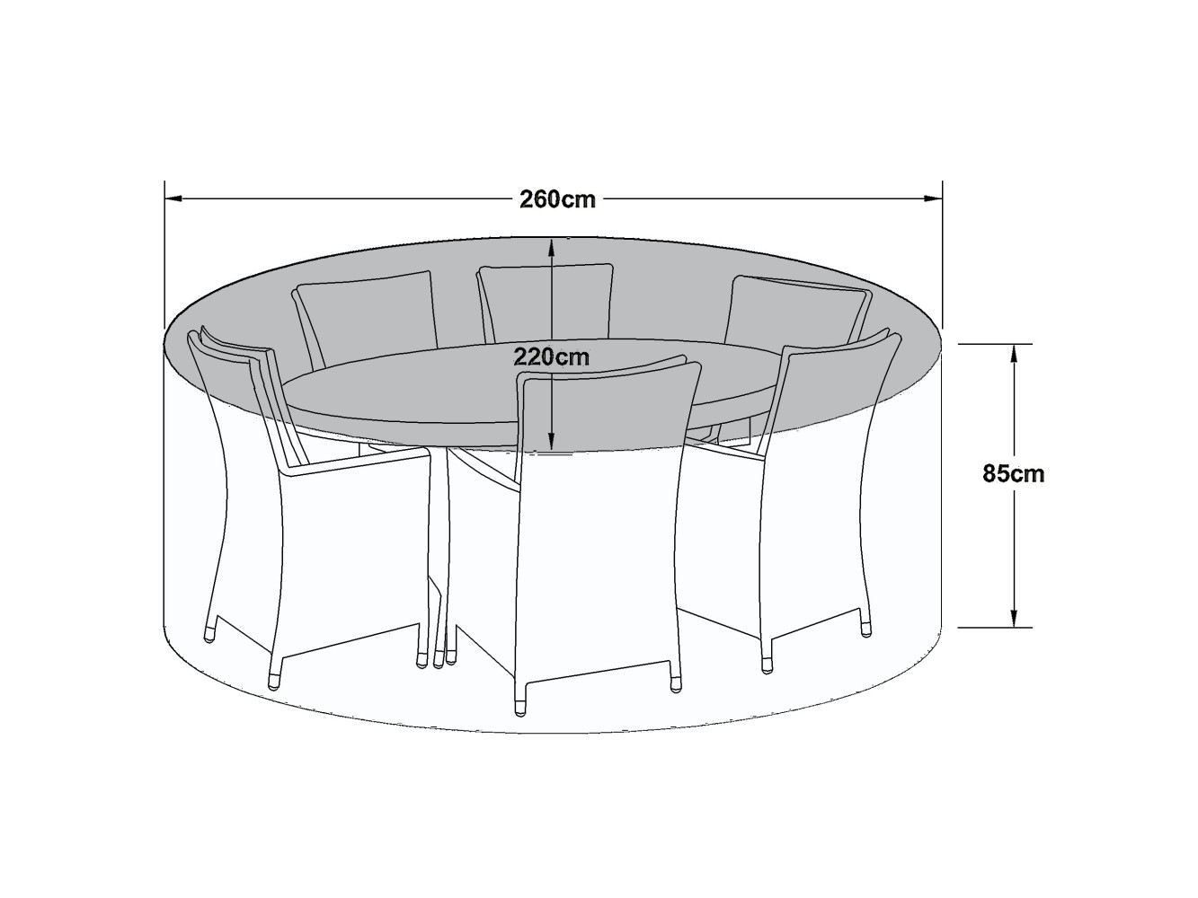 Cheshire 6 Seat Oval Fire Pit Dining Set