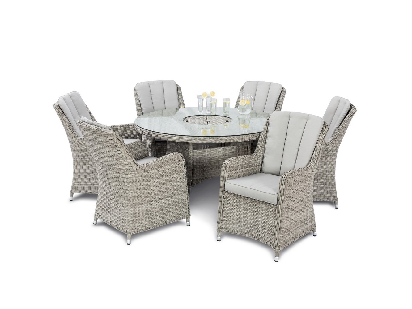 Cheshire 6 Seat Round Dining Set with Ice Bucket