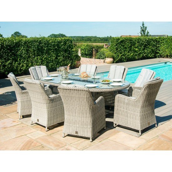 Cheshire 8 Seat Oval Fire Pit Dining Set