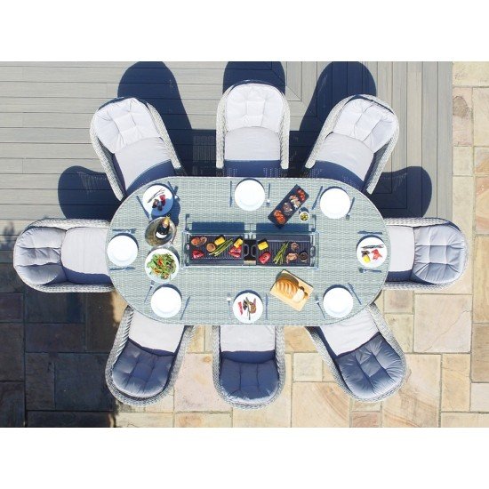 Cheshire 8 Seat Oval Fire Pit Dining Set