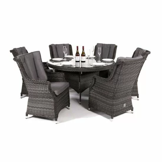 Victoria 6 Seat Round Dining Set, 6 Seater Round Dining Table And Chairs Garden