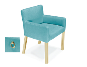 Blue Armchair w/ Cherry Legs
and Back Handle