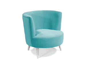 Bright Blue Armchair w/ White Legs