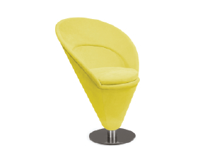 Yellow Swivel Armchair w/ Chrome Foot